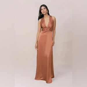 Revelry Dylan Copper Satin Dress